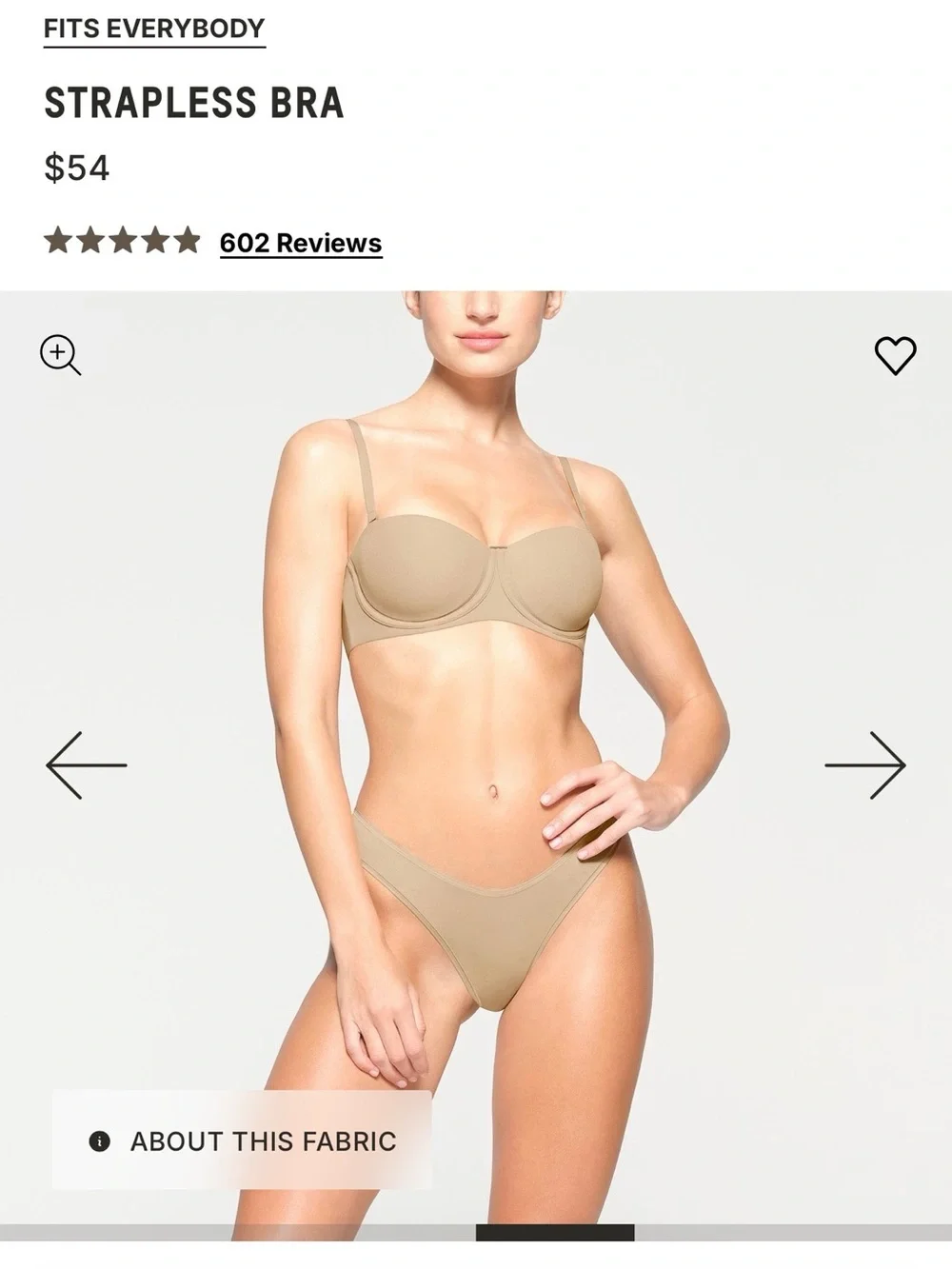 SKIMS Fits Everybody Strapless Bra - Clay